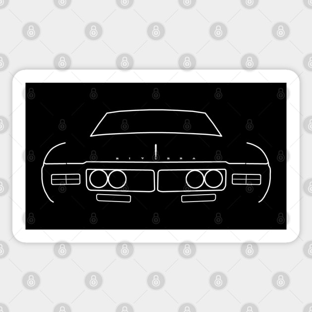 1969 vintage Buick Riviera white outline graphic Sticker by soitwouldseem